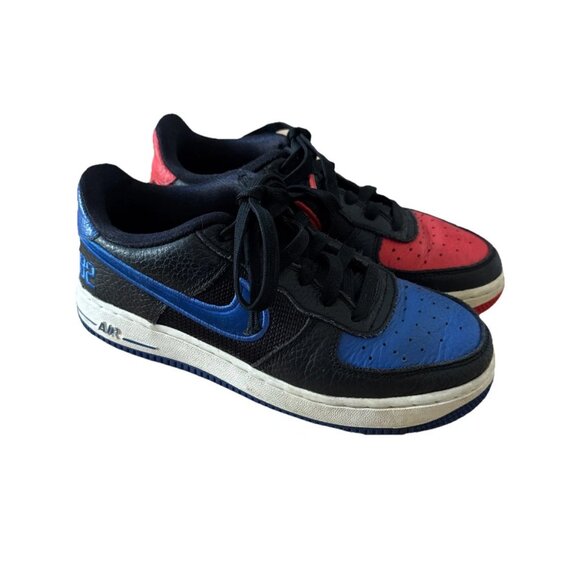 RARE Nike Air Force 1 Low AF1 Split Red Blue Black 4Y Youth Mismatched Colorway - Picture 1 of 7